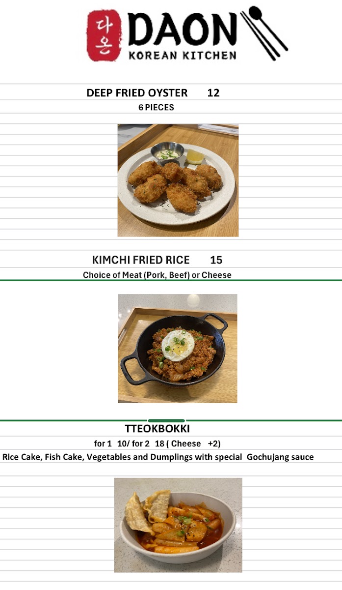 Menu - Daon Korean Kitchen photo 3